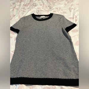 NEW LIST - Maison Jules blk/wht short sleeve sweater size M